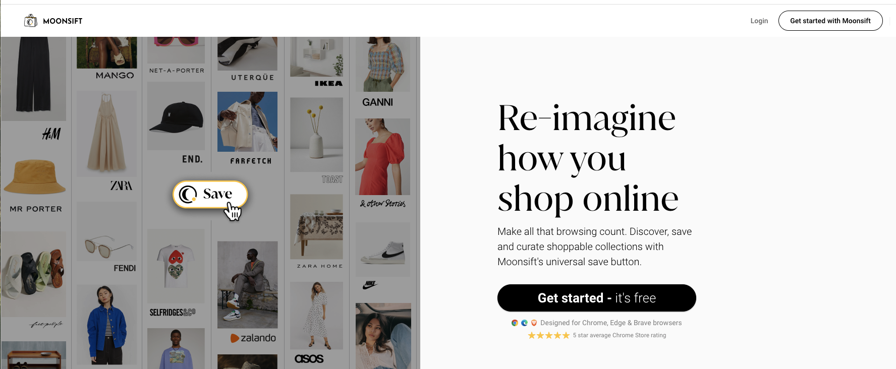 Moonsift gift list interface