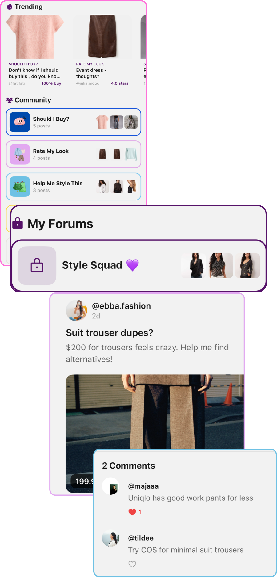 Social shopping community